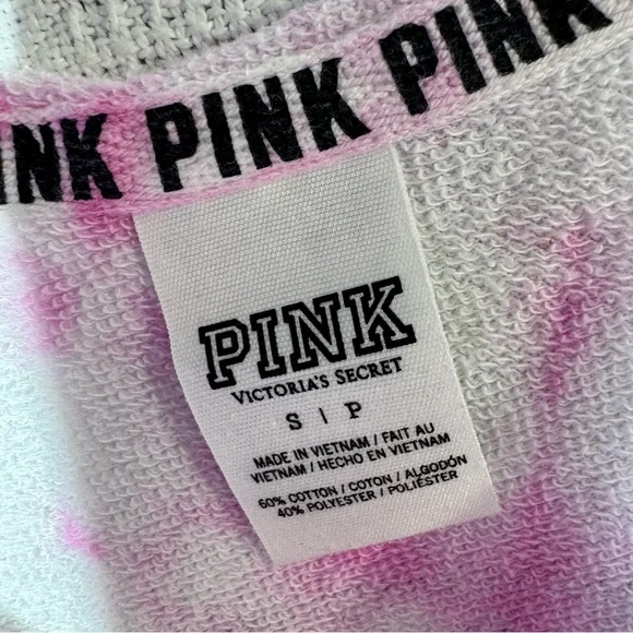Victoria's Secret Pink Shirt Tie Dye Crew Off Shoulder Shirt Blouse Size Small - Picture 3 of 9